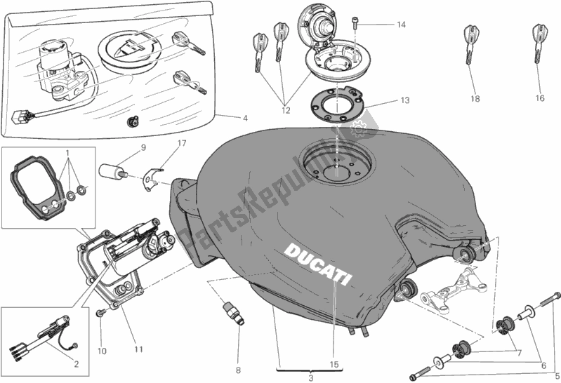Todas las partes para Tanque de Ducati Superbike 1199 Panigale S ABS 2014
